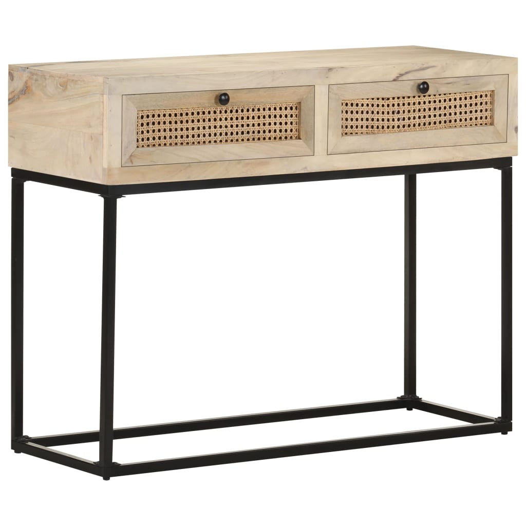 Konsolbord 100X35X76 Cm Massivt Mangoträ Och Naturlig Rotting