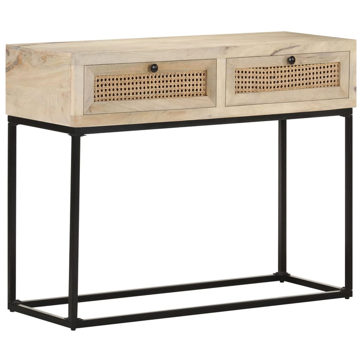 Konsolbord 100X35X76 Cm Massivt Mangoträ Och Naturlig Rotting