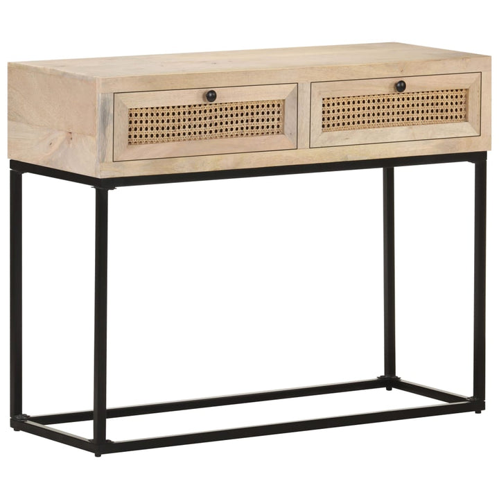 Konsolbord 100X35X76 Cm Massivt Mangoträ Och Naturlig Rotting