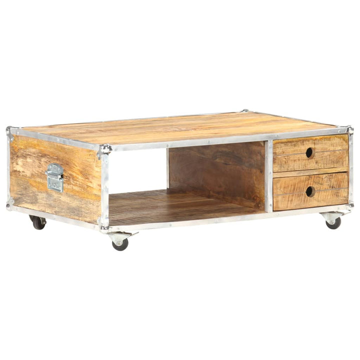Soffbord 89X59X33 Cm Massivt Grovt Mangoträ