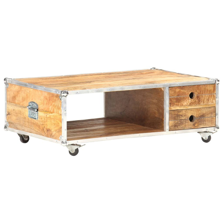 Soffbord 89X59X33 Cm Massivt Grovt Mangoträ