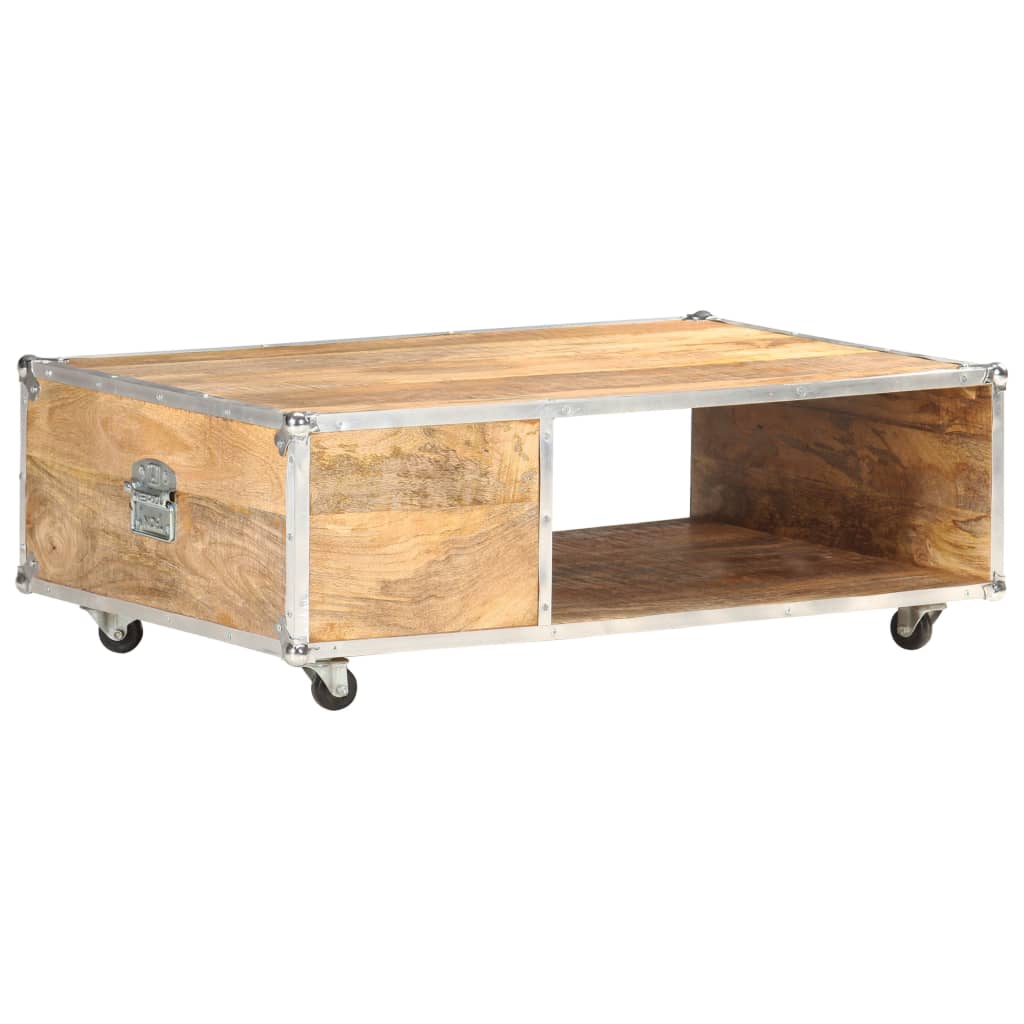 Soffbord 89X59X33 Cm Massivt Grovt Mangoträ