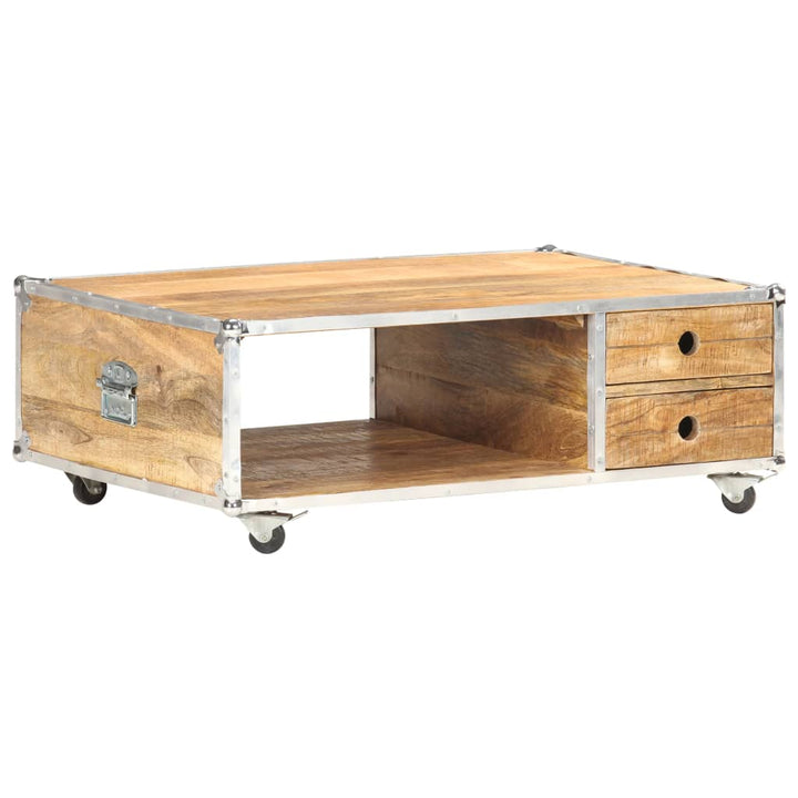 Soffbord 89X59X33 Cm Massivt Grovt Mangoträ