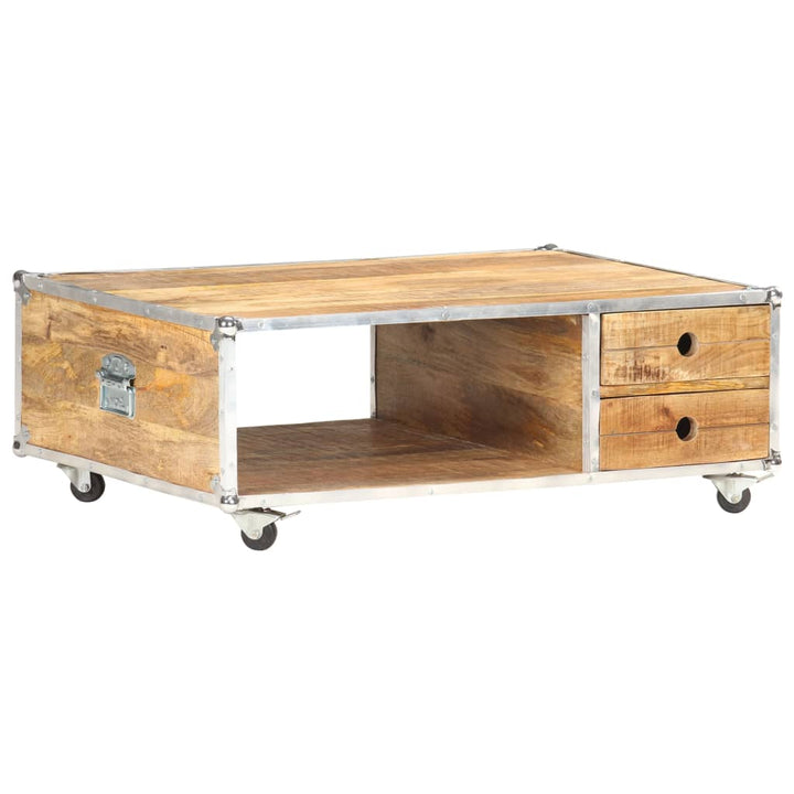Soffbord 89X59X33 Cm Massivt Grovt Mangoträ