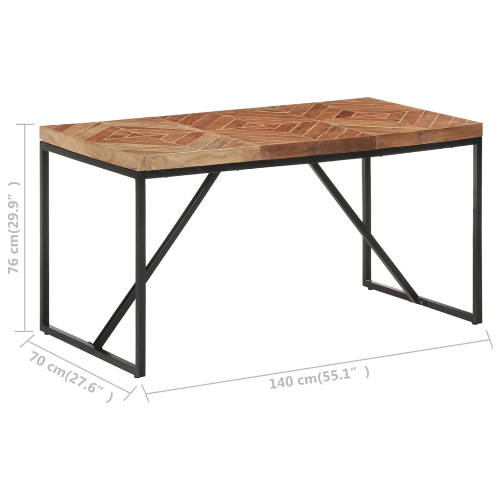 Matbord 140X70X76 Cm Massivt Akaciaträ Och Mangoträ