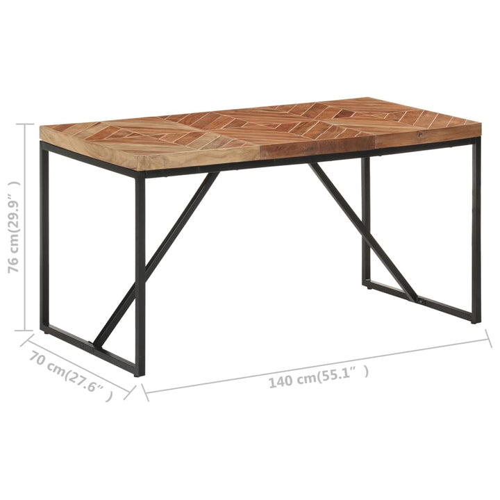 Matbord 140X70X76 Cm Massivt Akaciaträ Och Mangoträ