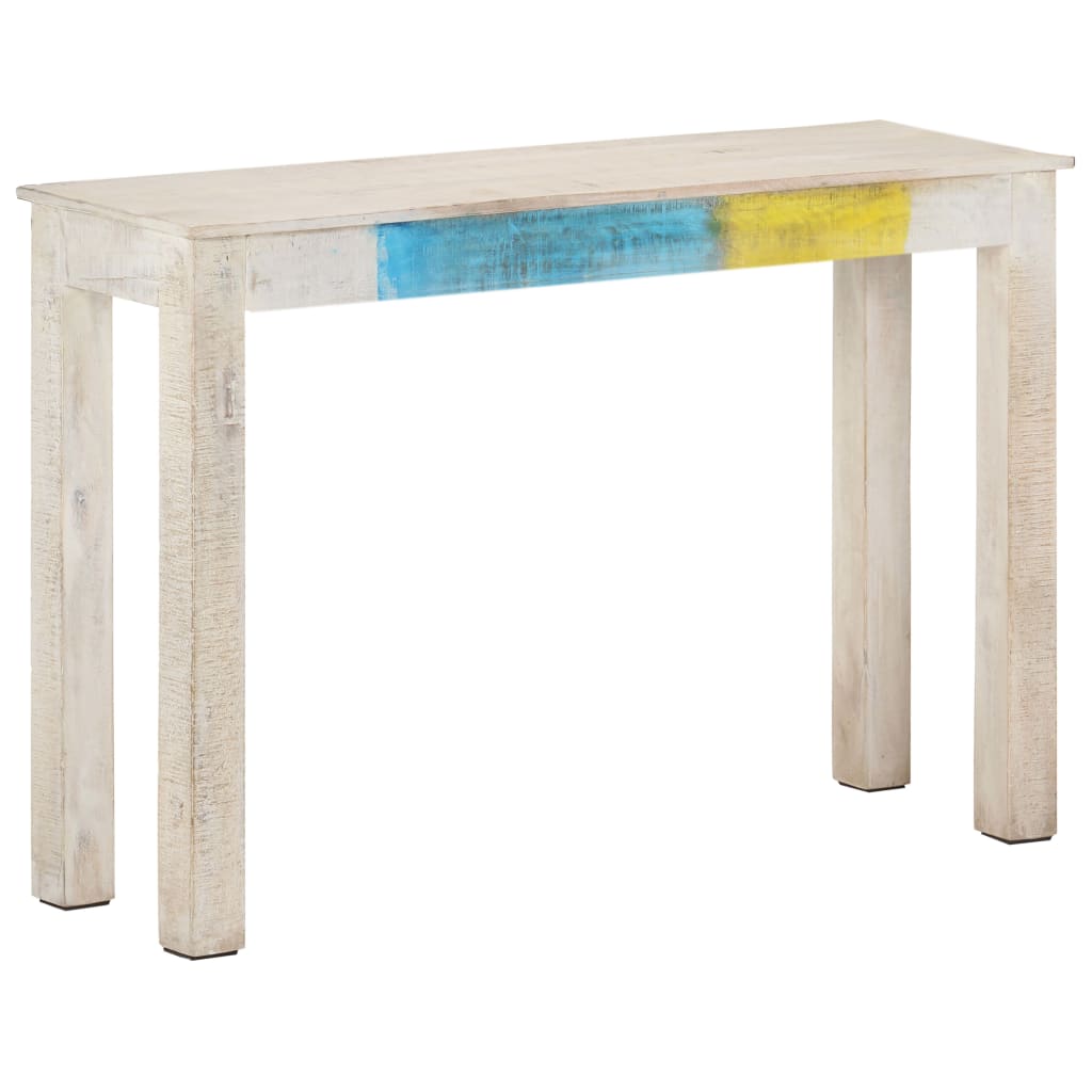Avlastningsbord Vit 115X35X77 Cm Grovt Mangoträ