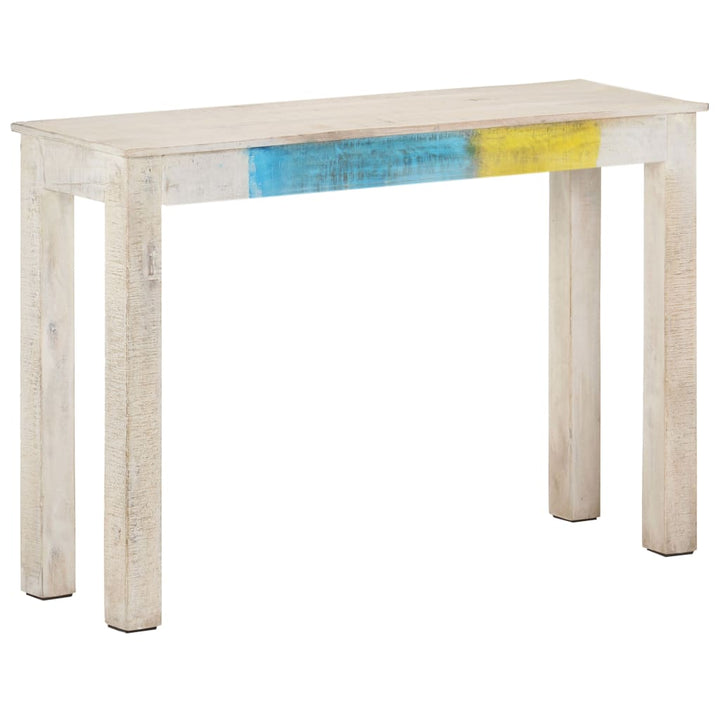 Avlastningsbord Vit 115X35X77 Cm Grovt Mangoträ