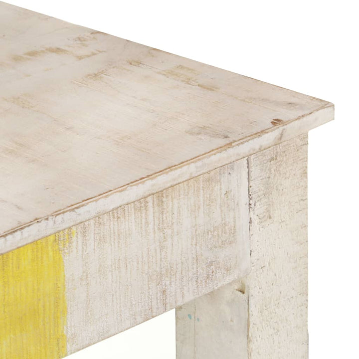 Avlastningsbord Vit 115X35X77 Cm Grovt Mangoträ