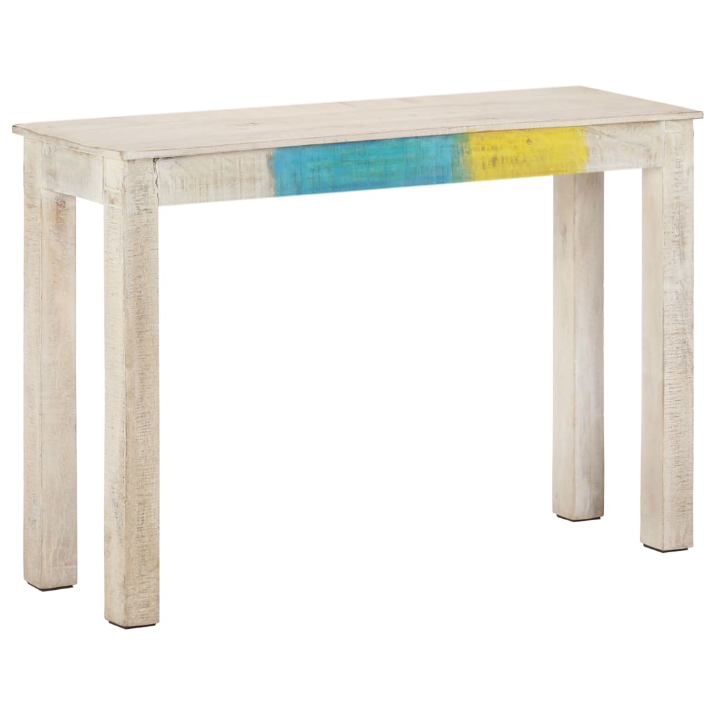 Avlastningsbord Vit 115X35X77 Cm Grovt Mangoträ