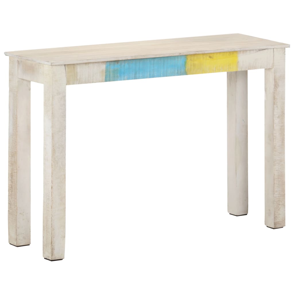 Avlastningsbord Vit 115X35X77 Cm Grovt Mangoträ