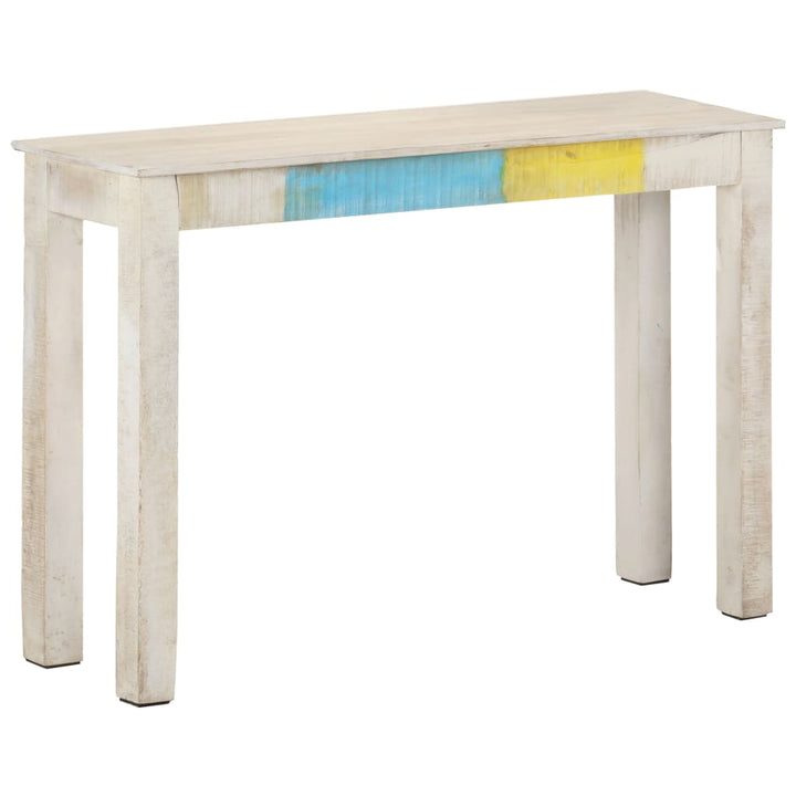 Avlastningsbord Vit 115X35X77 Cm Grovt Mangoträ