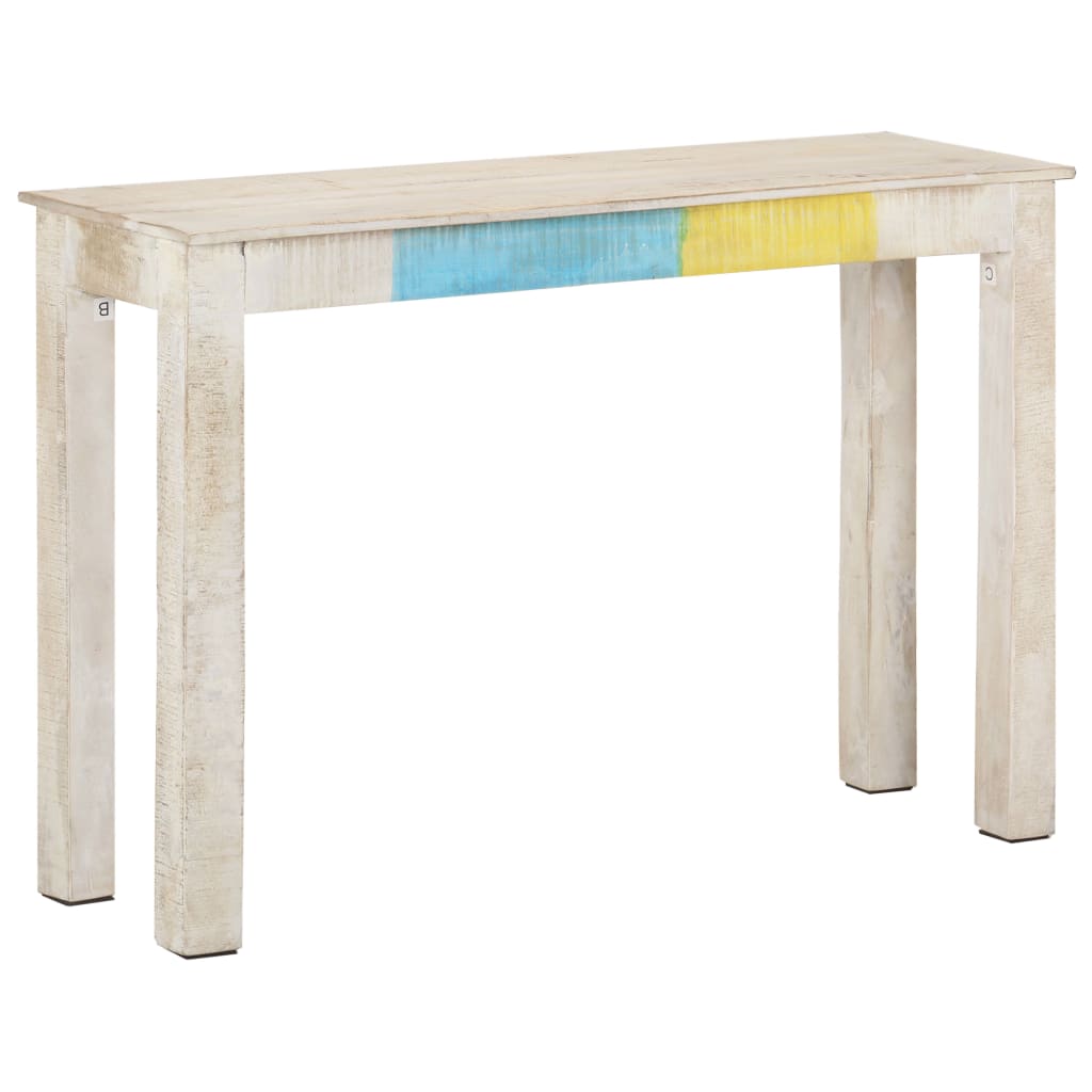 Avlastningsbord Vit 115X35X77 Cm Grovt Mangoträ