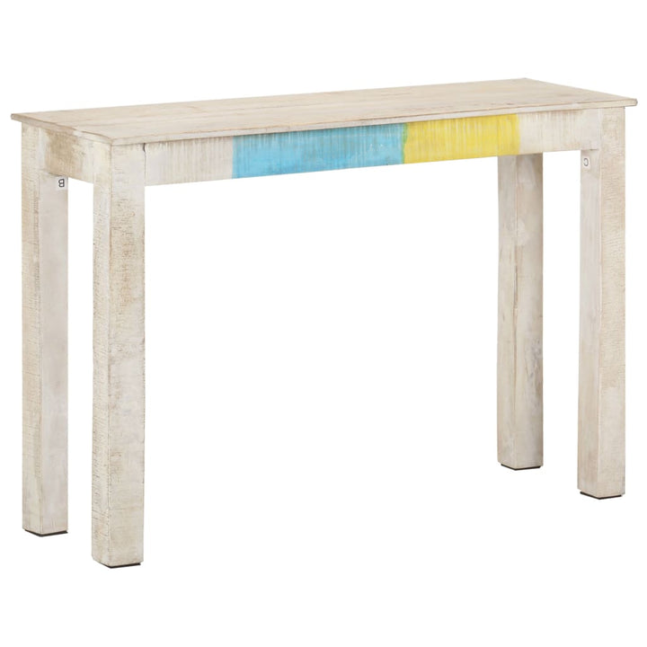 Avlastningsbord Vit 115X35X77 Cm Grovt Mangoträ