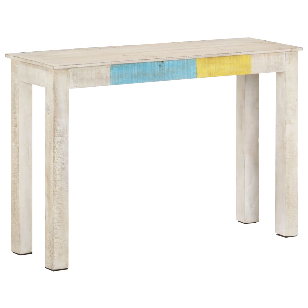 Avlastningsbord Vit 115X35X77 Cm Grovt Mangoträ
