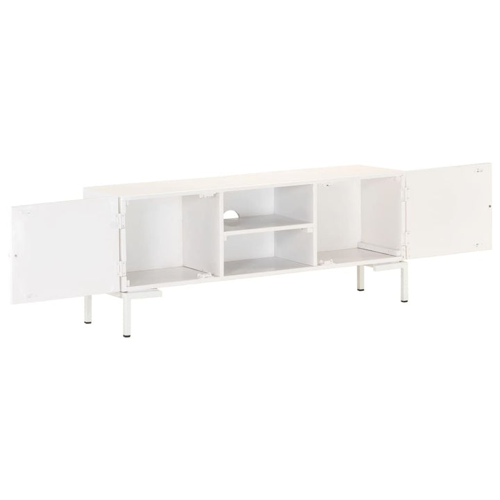 Tv-Bänk Vit 115X30X46 Cm Massivt Grovt Mangoträ