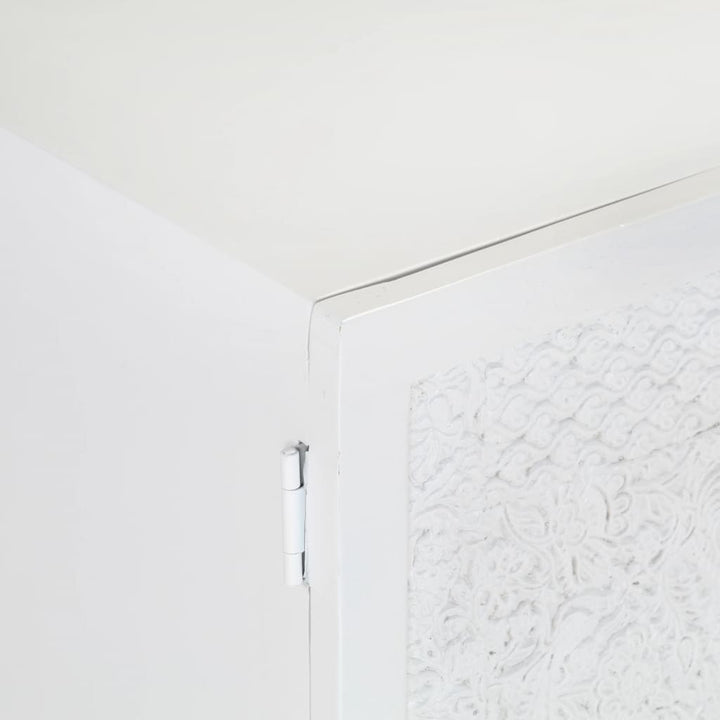 Tv-Bänk Vit 115X30X46 Cm Massivt Grovt Mangoträ