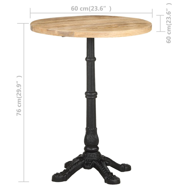 Cafébord Ø60X76 Cm Grovt Mangoträ