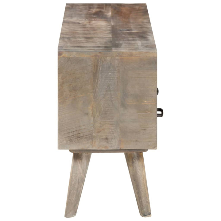 Tv-Bänk Grå 130X35X51 Cm Massivt Grovt Mangoträ