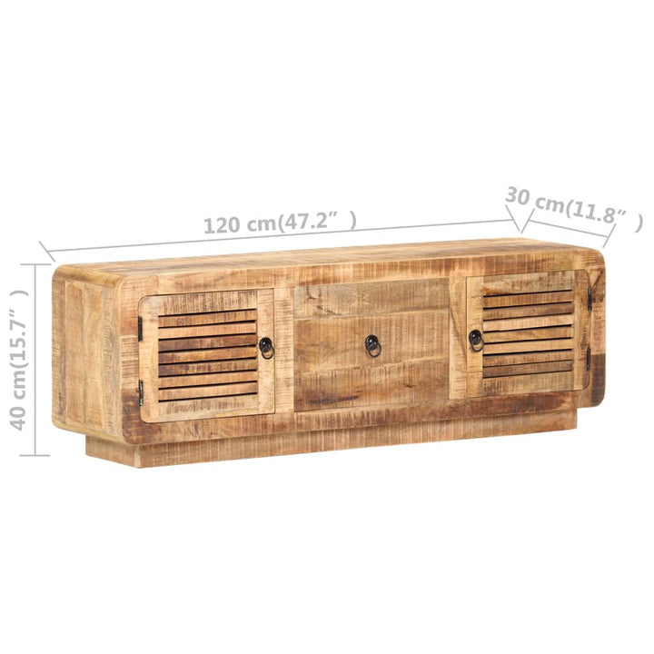Tv-Bänk 120X30X40 Cm Grovt Mangoträ