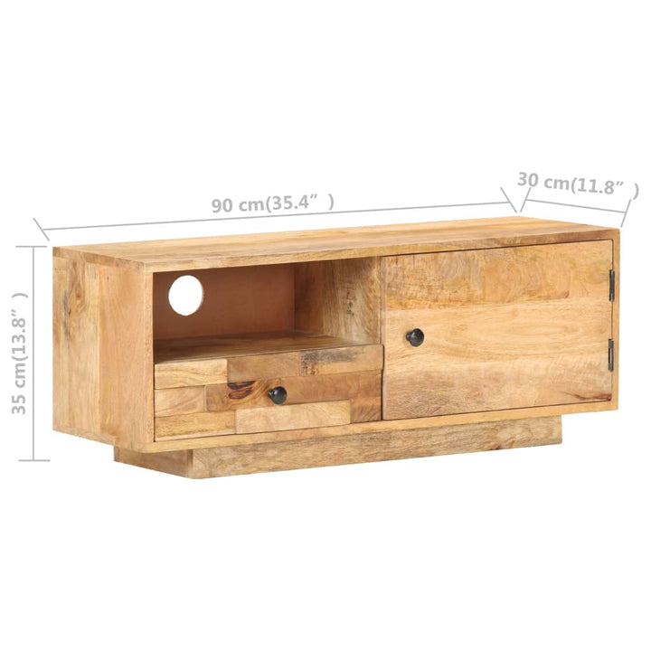 Tv-Bänk 90X30X35 Cm Massivt Mangoträ