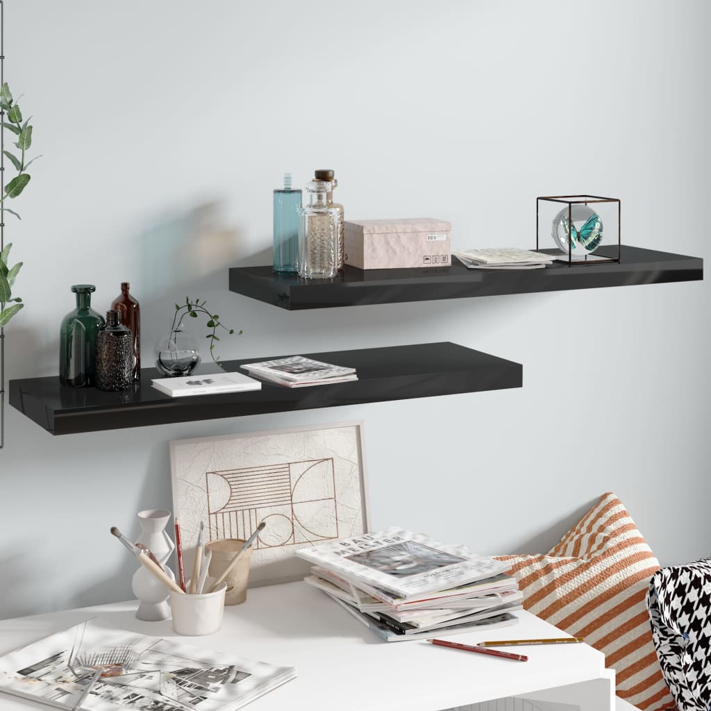 Svävande Vägghylla 90X23,5X3,8 Cm Mdf