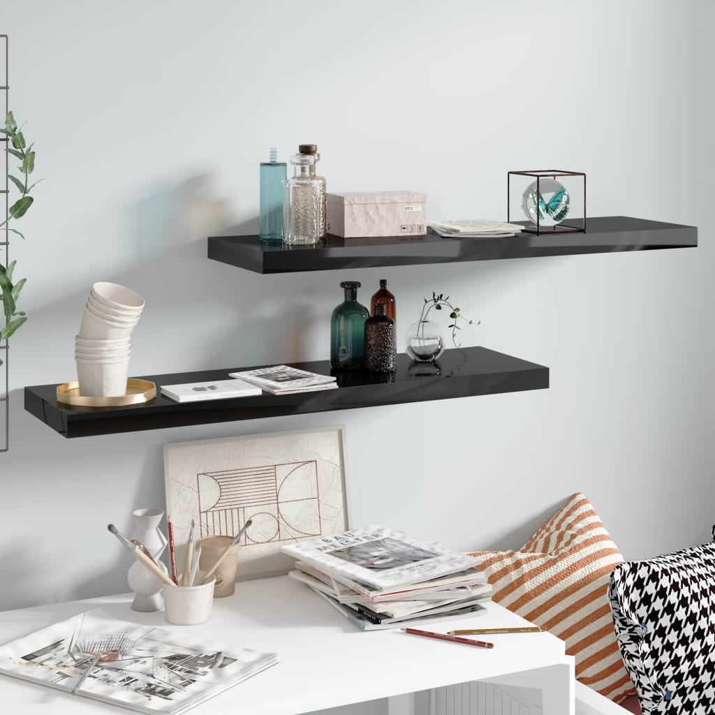Svävande Vägghylla 90X23,5X3,8 Cm Mdf