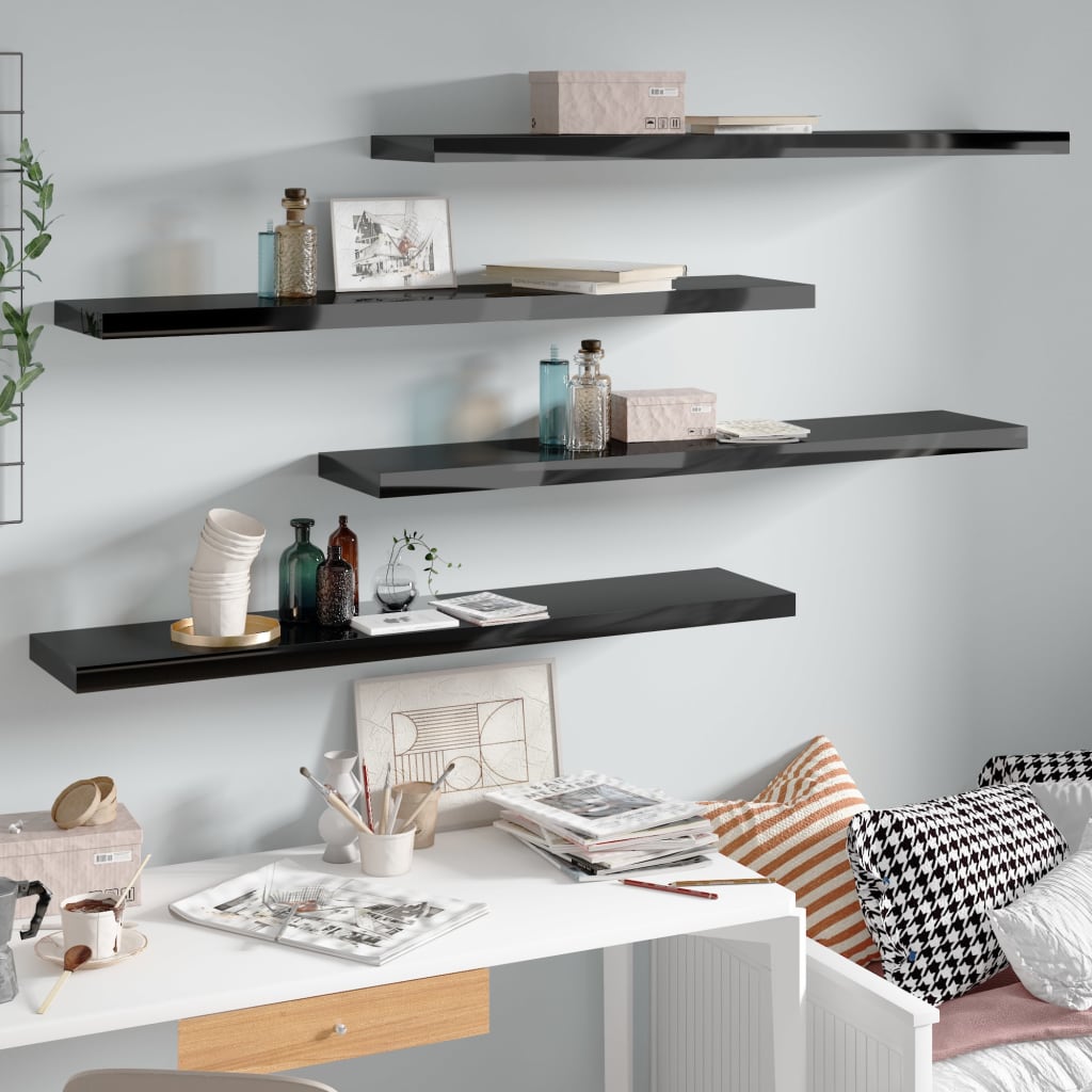 Svävande Vägghylla 90X23,5X3,8 Cm Mdf