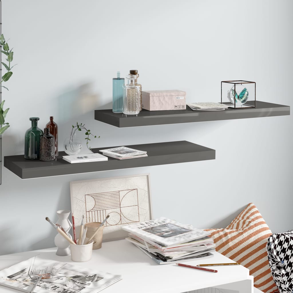 Svävande Vägghylla 90X23,5X3,8 Cm Mdf