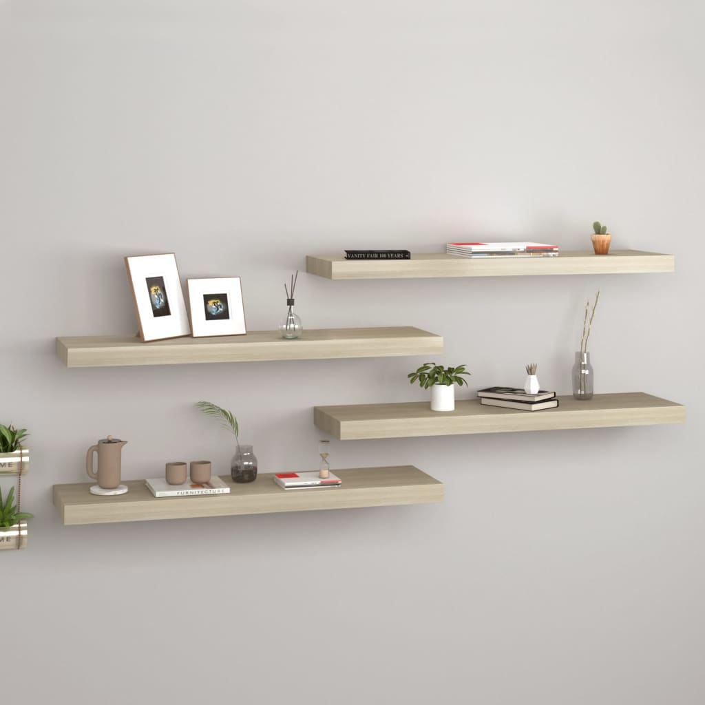 Svävande Vägghylla 90X23,5X3,8 Cm Mdf