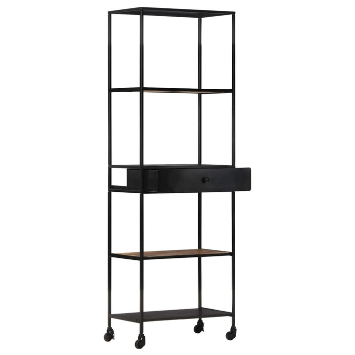 Bokhylla 60X35X180 Cm Grovt Mangoträ Och Järn