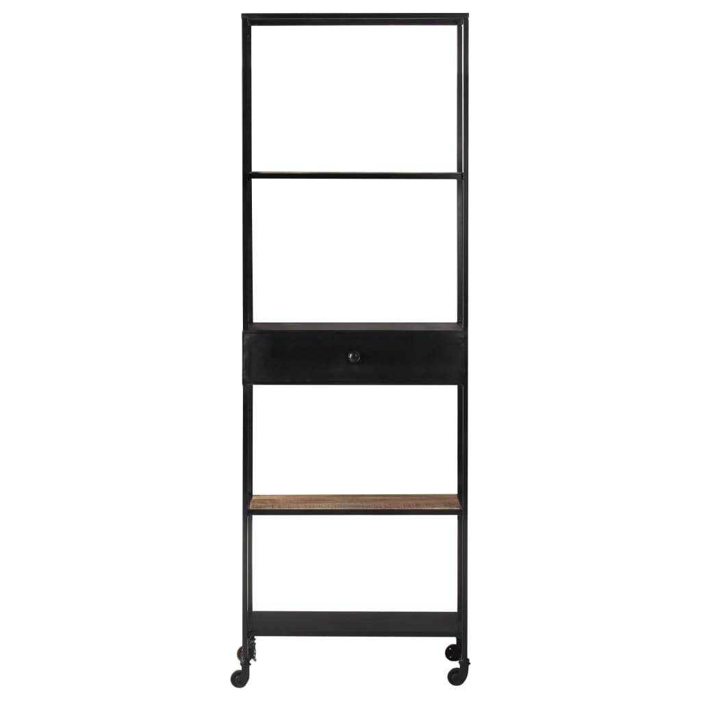 Bokhylla 60X35X180 Cm Grovt Mangoträ Och Järn