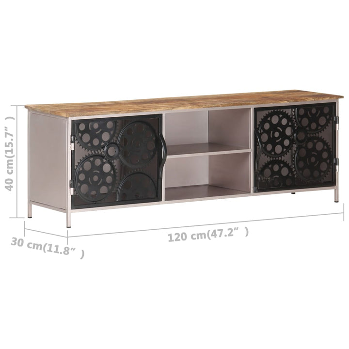 Tv-Bänk 120X30X40 Cm Grovt Mangoträ