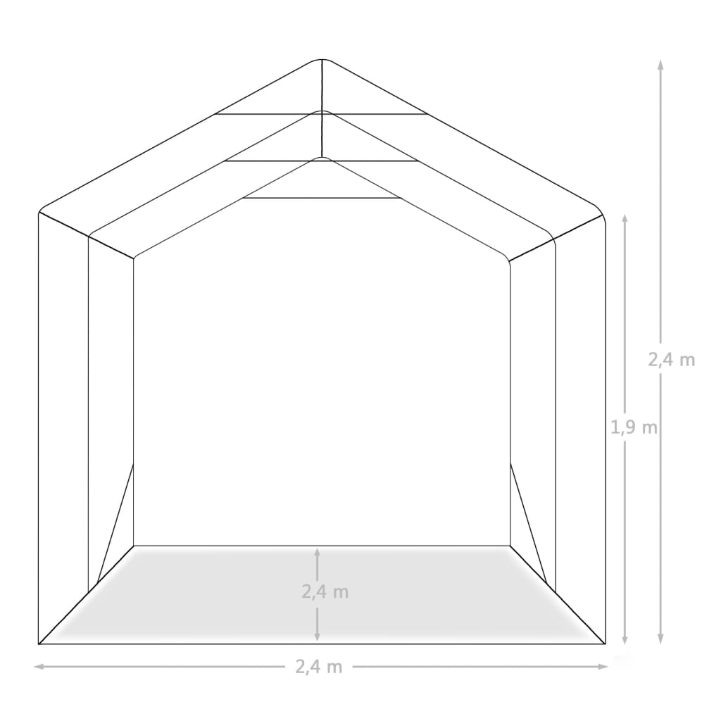 Garagetält Pvc 2,4X2,4 M Grön