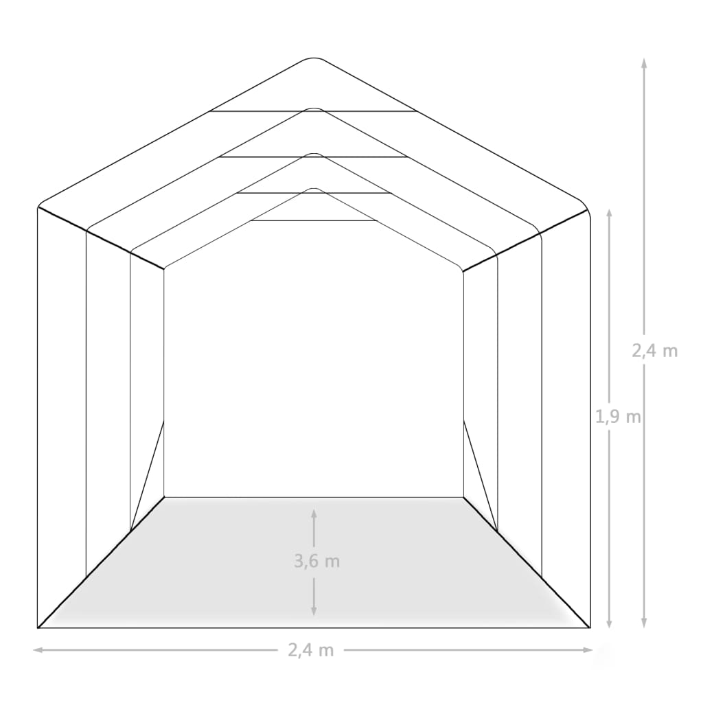 Garagetält Pvc 2,4X3,6 M Grön