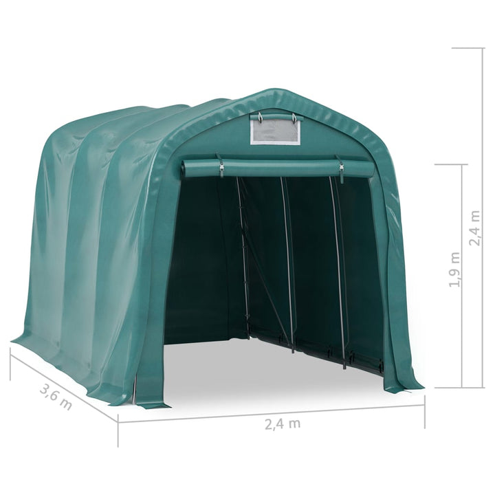 Garagetält Pvc 2,4X3,6 M Grön