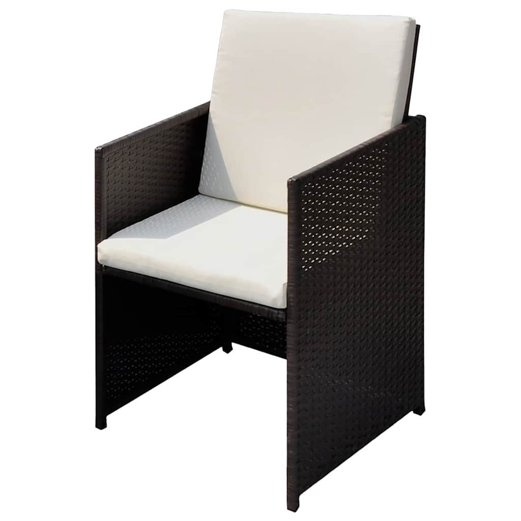 Trädgårdsstolar 3 Pcs Brun 56 X 52 X 87 Cm Poly Rattan