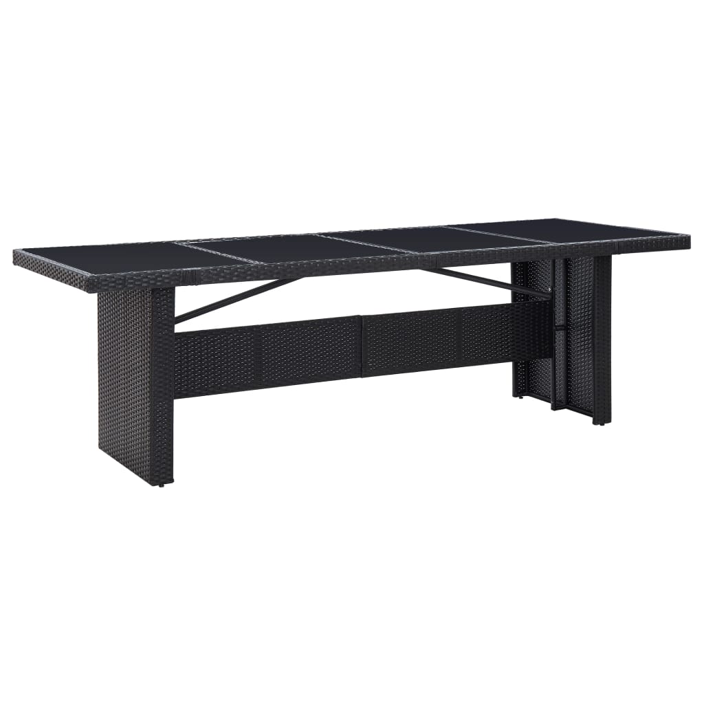 Trädgårdsbord 240X90X74 Cm Konstrotting Och Glas