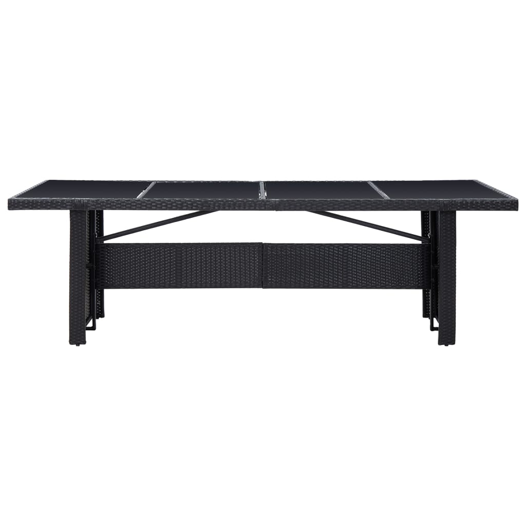Trädgårdsbord 240X90X74 Cm Konstrotting Och Glas