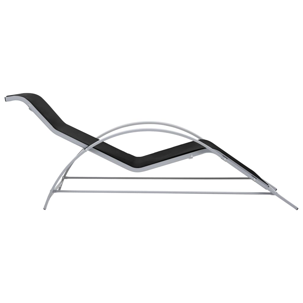 Solsängar 2 St Med Bord Aluminium Svart