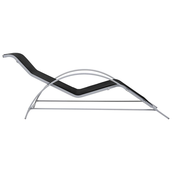 Solsängar 2 St Med Bord Aluminium Svart