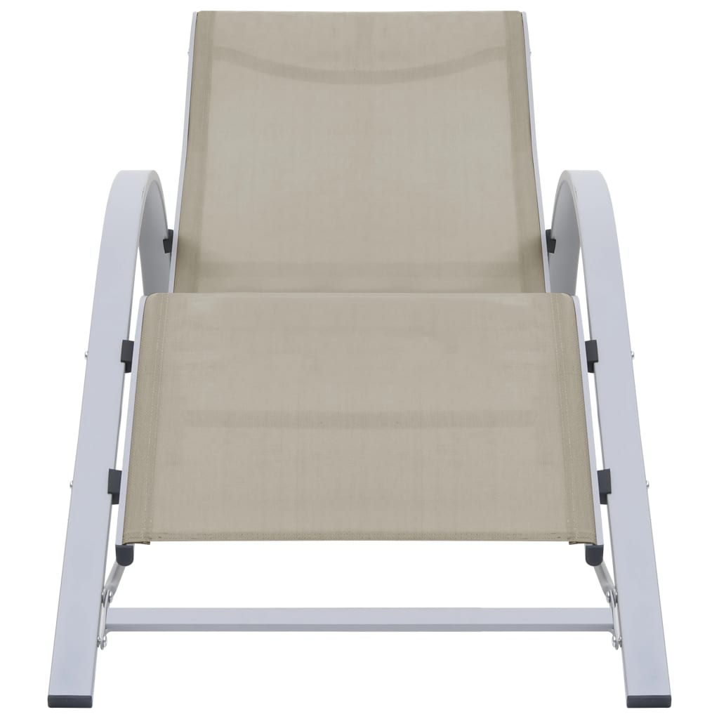 Solsängar 2 St Med Bord Aluminium Gräddvit