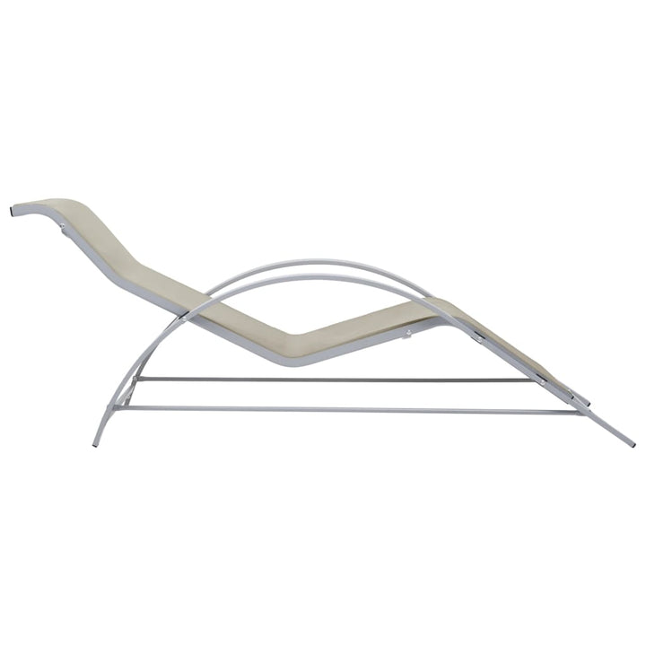 Solsängar 2 St Med Bord Aluminium Gräddvit