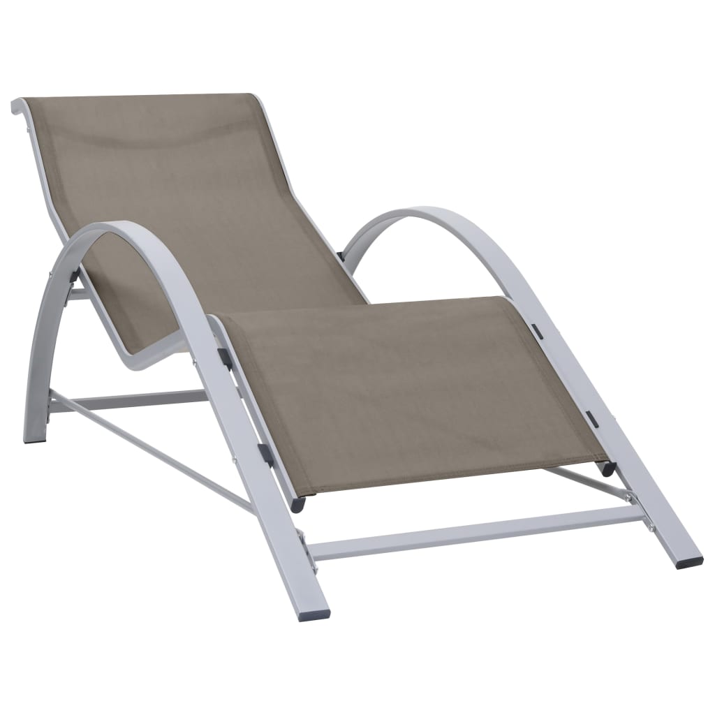 Solsängar 2 St Med Bord Aluminium Taupe