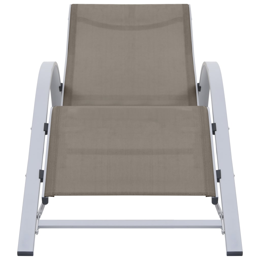 Solsängar 2 St Med Bord Aluminium Taupe