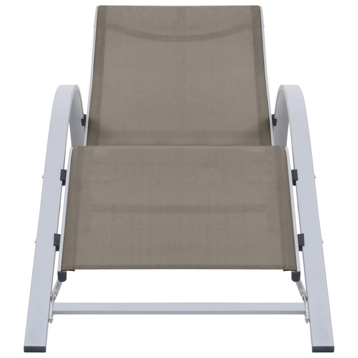 Solsängar 2 St Med Bord Aluminium Taupe