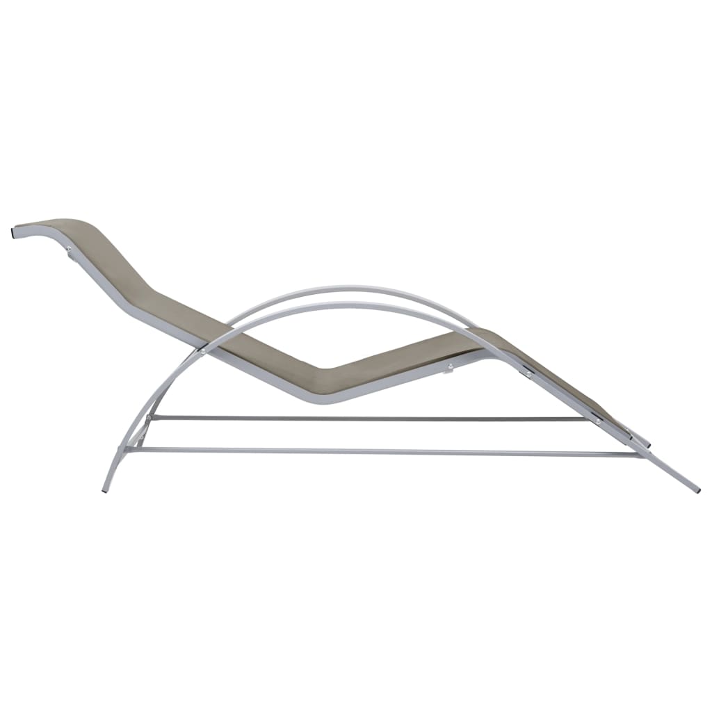 Solsängar 2 St Med Bord Aluminium Taupe