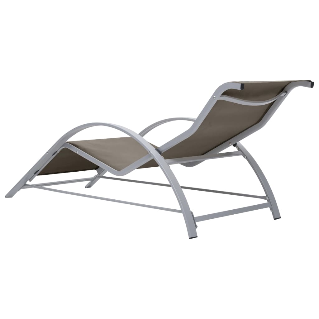 Solsängar 2 St Med Bord Aluminium Taupe