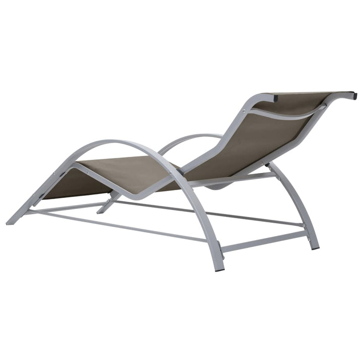 Solsängar 2 St Med Bord Aluminium Taupe