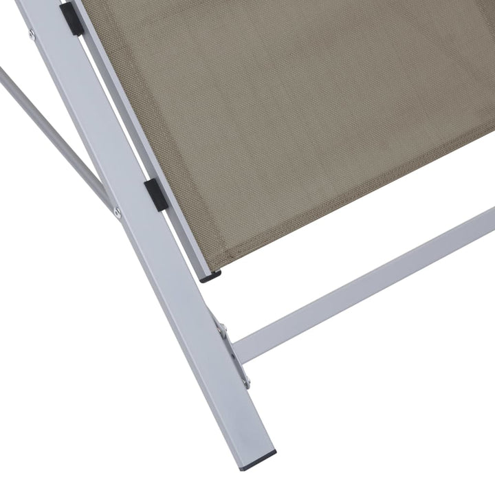 Solsängar 2 St Med Bord Aluminium Taupe